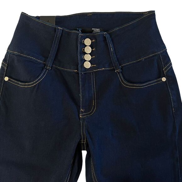 Always Friday High-Waisted‎ Dark Wash Denim Capri Jeans Women's Size 7 - Picture 1 of 11